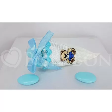 Astuccio portaconfetti cono orsetto blu Star Import Italia - 1