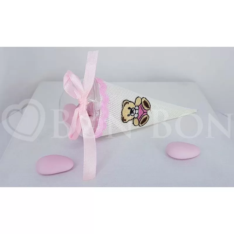 Astuccio portaconfetti cono orsetto rosa Star Import Italia - 1
