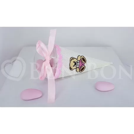 Astuccio portaconfetti cono orsetto rosa Star Import Italia - 1
