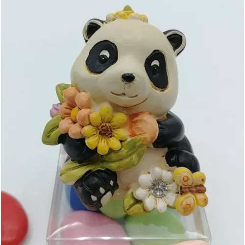 Bomboniera Nascita e Battesimo Panda Resina colorato Dedalo - 1