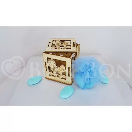 Scatolina Legno Nascita e Battesimo Linea elle - 1