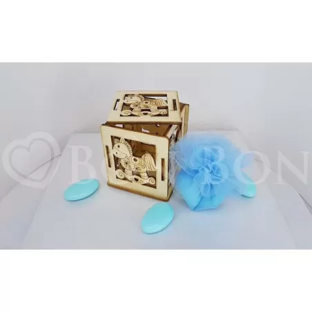 Scatolina Legno Nascita e Battesimo Linea elle - 1