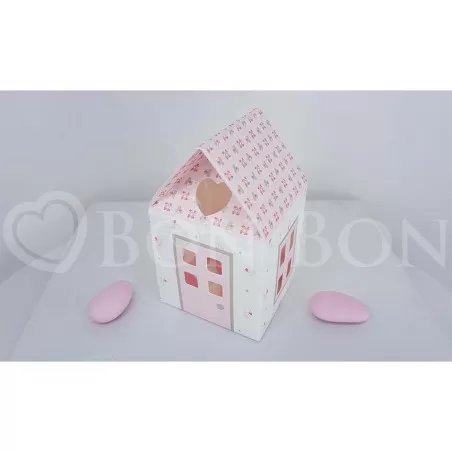 Casetta Bloom Rosa Nascita e Battesimo Cartoncino Scotton - 1