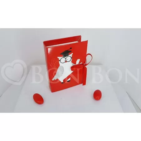 Astuccio Portaconfetti Laurea Book con Gufetto Scotton - 1