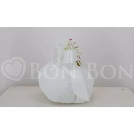 Sacchetto Matrimonio 3014 Cotone Avana Pois Bustone con Tondo Liete Creazioni - 2