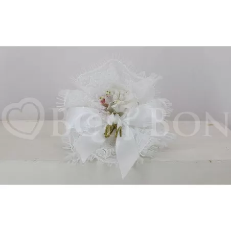 Sacchetto Matrimonio 3016 Lino e Merletto Bianco Centrino Liete Creazioni - 1