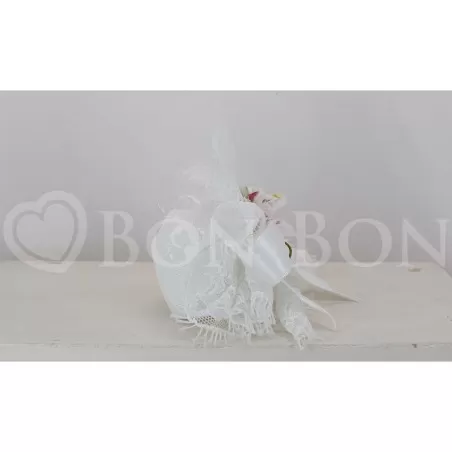 Sacchetto Matrimonio 3016 Lino e Merletto Bianco Centrino Liete Creazioni - 2