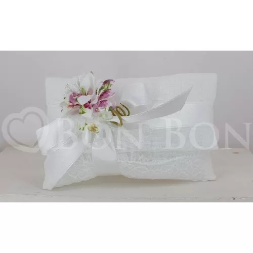 Sacchetto Matrimonio 3017 Lino e Merletto Bianco Busta Lettera Grande Liete Creazioni - 1