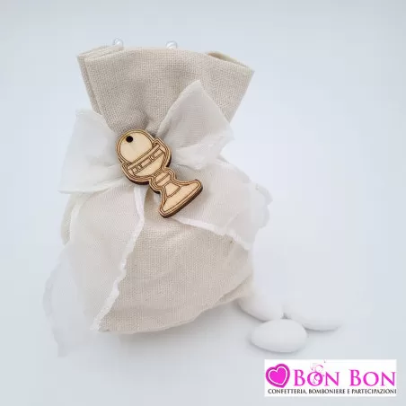 Sacchetto in offerta prima comunione con applicazione calice - 1