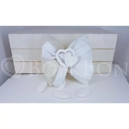 Sacchetto Matrimonio Fiocco Con Doppio Cuore Star Import Italia - 1