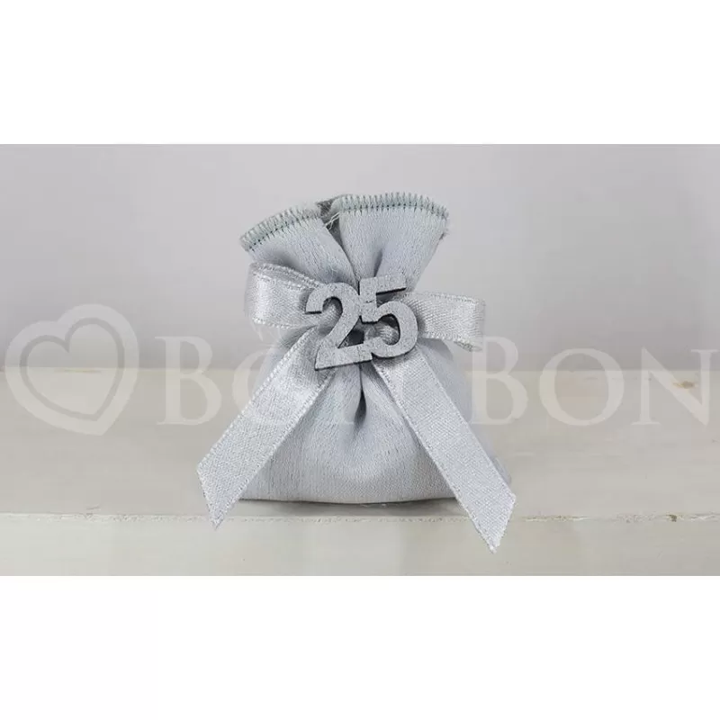 Sacchetto Nozze d´Argento Rasatello Argento Sacchetto Mini Liete Creazioni - 1
