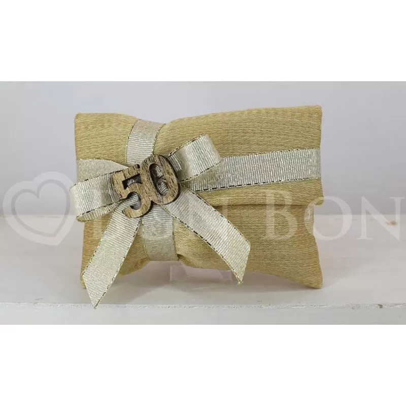 Sacchetto Nozze d´Oro Rasatello Oro Busta Lettera Rettangolare Piccolas Liete Creazioni - 1