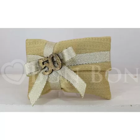 Sacchetto Nozze d´Oro Rasatello Oro Busta Lettera Rettangolare Piccolas Liete Creazioni - 1