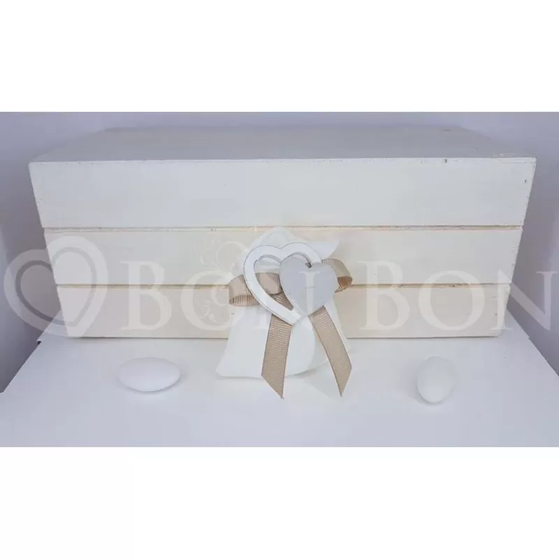 Bustina Rasetto Panna Con Applicazione Doppio Cuore Star Import Italia - 1