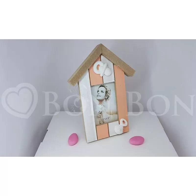 Bomboniera Nascita e Battesimo Portafoto Casetta Girl Star Import Italia - 1