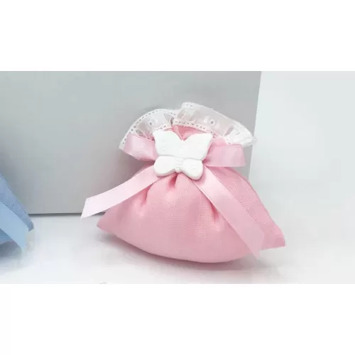 Sacchetto Nascita e Battesimo 3248 Bustina Rosa Liete Creazioni - 1
