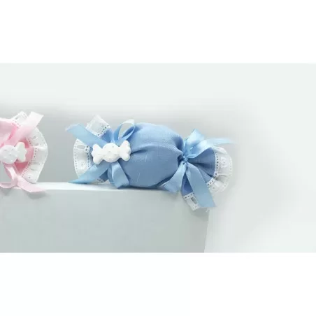 Sacchetto Nascita e Battesimo 3243 Caramella Celeste Liete Creazioni - 1