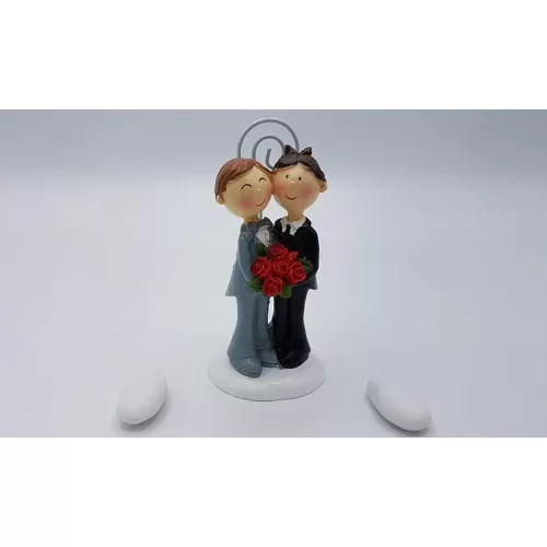 Bomboniera unione civile coppia ragazzi memo clip Emmebi - 1