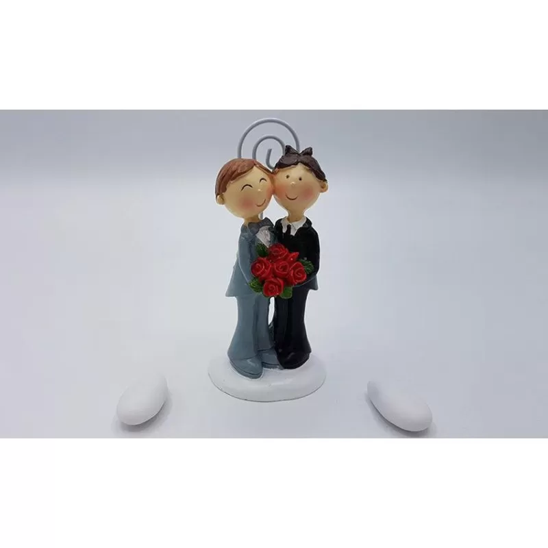 Bomboniera unione civile coppia ragazzi memo clip Emmebi - 1