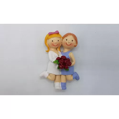 Bomboniera unione civile coppia ragazze magnete Emmebi - 1