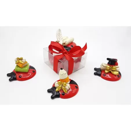 Scatolina laurea astuccio 5x5x3 pvc con appoggino coccinella - 2