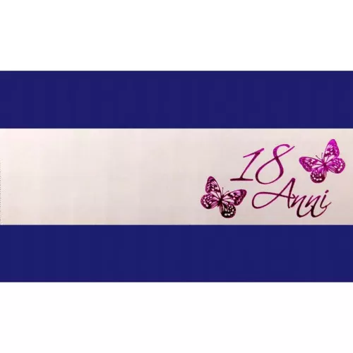 Confezione da 20 bigliettini per compleanno 18 anni con farfalle Alessia Partecipazioni - 1