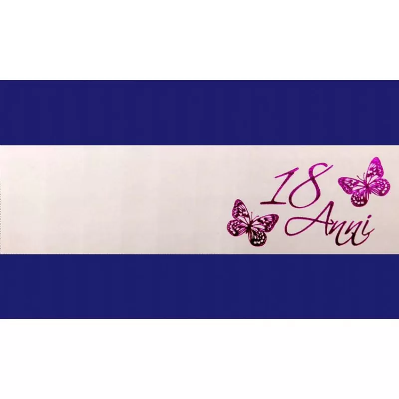 Confezione da 20 bigliettini per compleanno 18 anni con farfalle Alessia Partecipazioni - 1