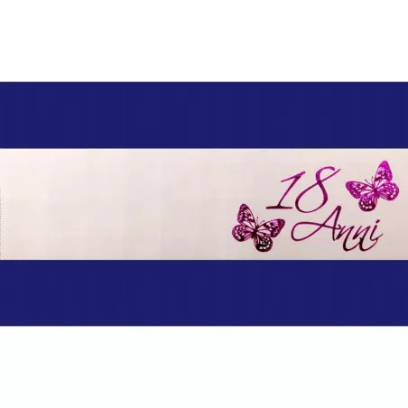 Confezione da 20 bigliettini per compleanno 18 anni con farfalle Alessia Partecipazioni - 1