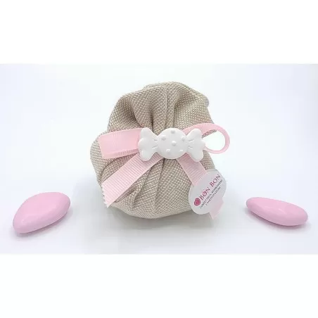 Sacchetto nascita e battesimo fagottino tela mare Liete Creazioni - 1