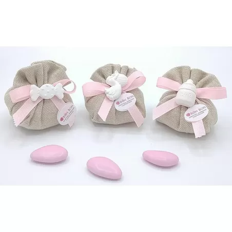 Sacchetto nascita e battesimo fagottino tela mare Liete Creazioni - 3