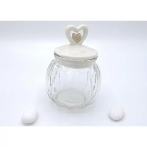 Bomboniera matrimonio pb83 barattolo con tappo cuore Royal Gifts - 1