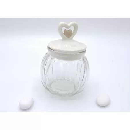 Bomboniera matrimonio pb83 barattolo con tappo cuore Royal Gifts - 1