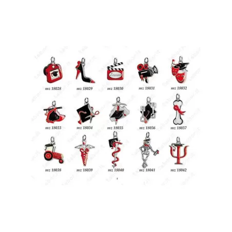 Sacchetto laurea bustina misto seta rosso con applicazione smaltata a scelta Tabor - 4