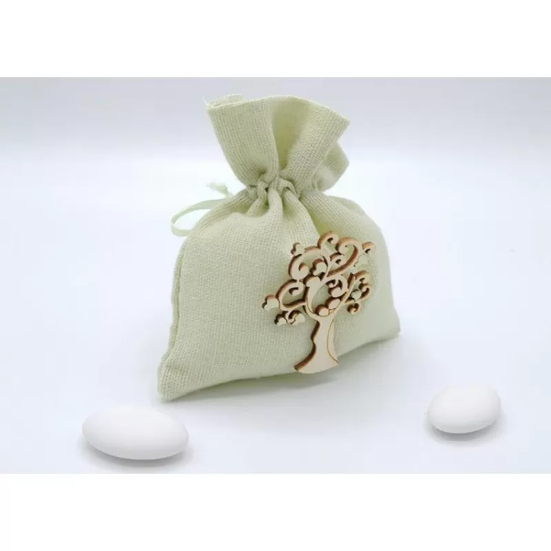 Sacchetto matrimonio ACZ155/V coppia tree verde Royal Gifts - 1