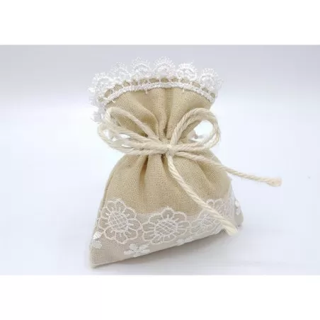 acchetto prima comunione tortora ACZ181/MX con pizzo bianco Royal Gifts - 1