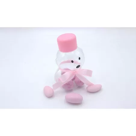 Portaconfetti outlet bottiglia orsetto rosa - 1