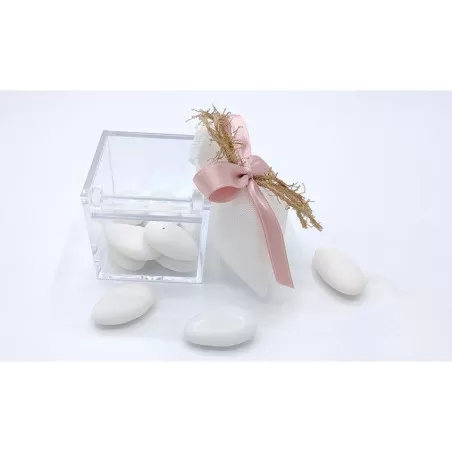 Sacchetto matrimonio 3304 sacchetto piccolo cotone melange bianco Liete Creazioni - 2