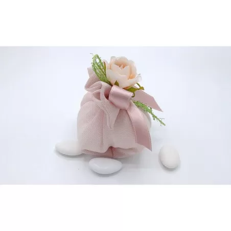 Sacchetto matrimonio 3312 fagotto cotone melange cipria Liete Creazioni - 2