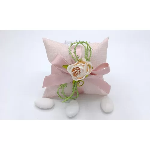 Sacchetto matrimonio 3313 cuscino cotone melange cipria Liete Creazioni - 1