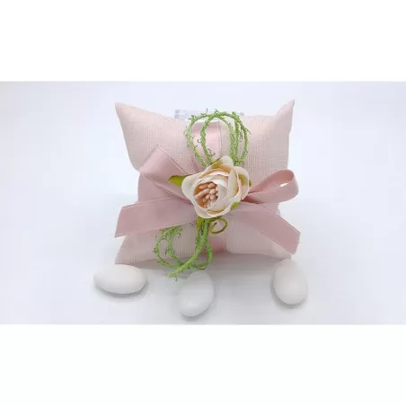 Sacchetto matrimonio 3313 cuscino cotone melange cipria Liete Creazioni - 1
