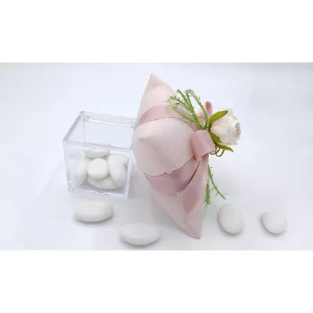 Sacchetto matrimonio 3313 cuscino cotone melange cipria Liete Creazioni - 2