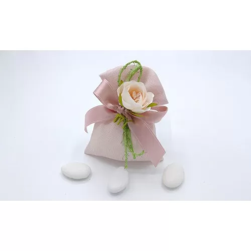 Sacchetto matrimonio 3315 sacchetto medio cotone melange cipria Liete Creazioni - 1