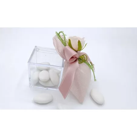 Sacchetto matrimonio 3315 sacchetto medio cotone melange cipria Liete Creazioni - 2