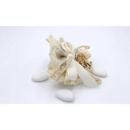 Sacchetto matrimonio 3325 centrino country pizzo e cotone Liete Creazioni - 2