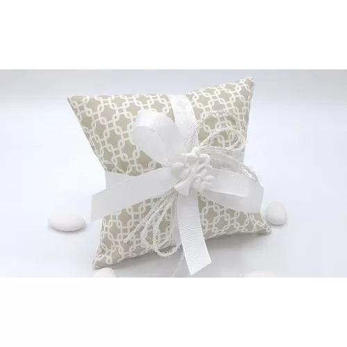 Sacchetto matrimonio 3365 cuscino grande linea geometric tortora Liete Creazioni - 1