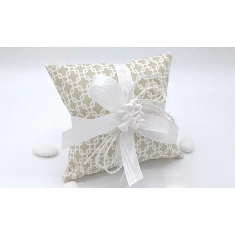 Sacchetto matrimonio 3365 cuscino grande linea geometric tortora Liete Creazioni - 1