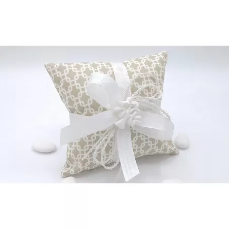 Sacchetto matrimonio 3365 cuscino grande linea geometric tortora Liete Creazioni - 1