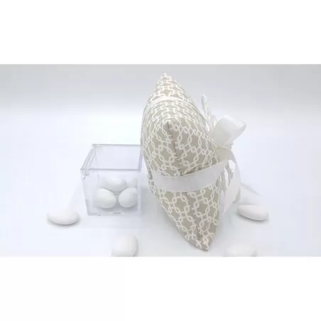 Sacchetto matrimonio 3365 cuscino grande linea geometric tortora Liete Creazioni - 2