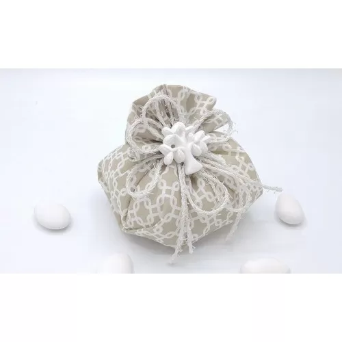 Sacchetto matrimonio 3366 fagotto linea geometric tortora Liete Creazioni - 1