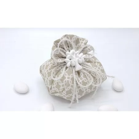 Sacchetto matrimonio 3366 fagotto linea geometric tortora Liete Creazioni - 1